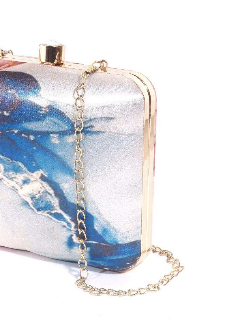 Women Assorted Printed Shoulder Strap Box Clutch