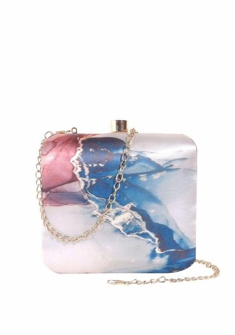 Women Assorted Printed Shoulder Strap Box Clutch