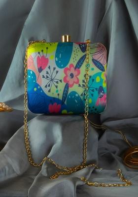 Floral Printed Box Clutch