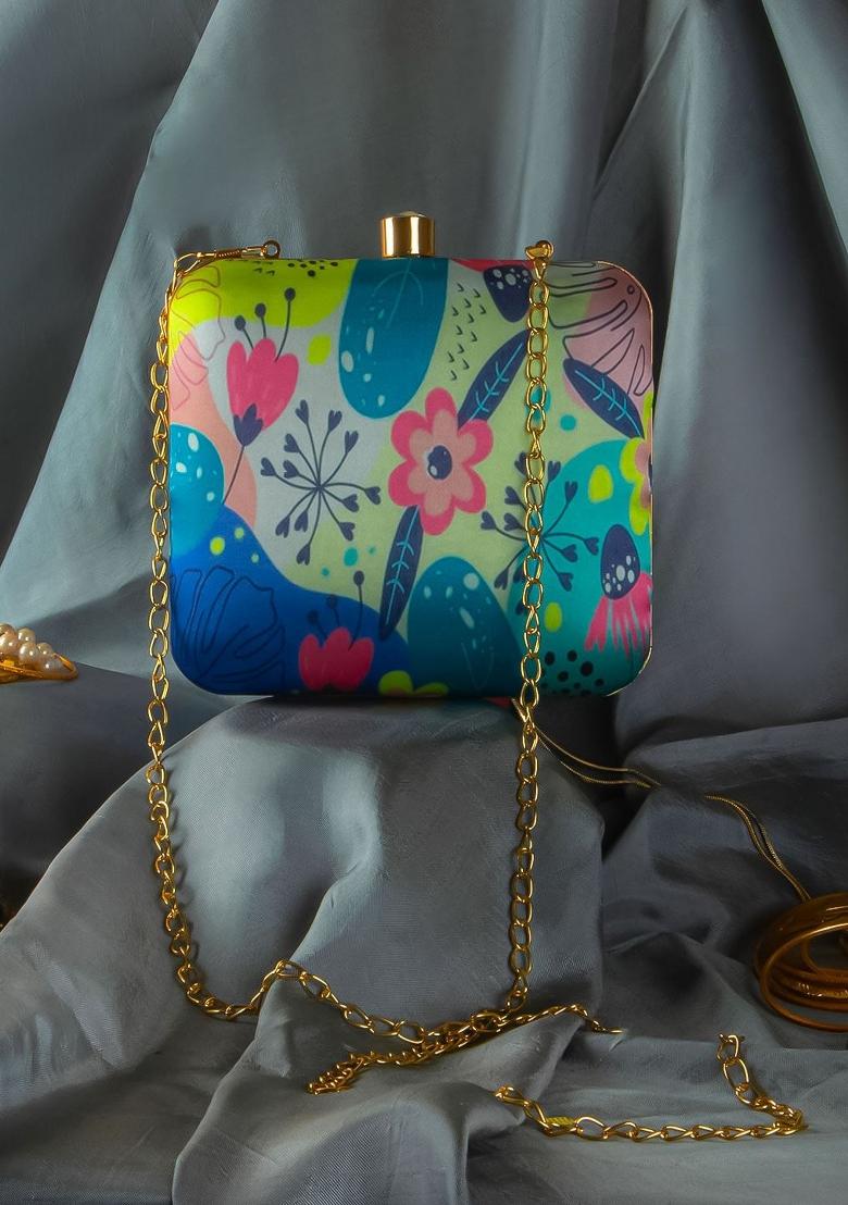 Floral Printed Box Clutch