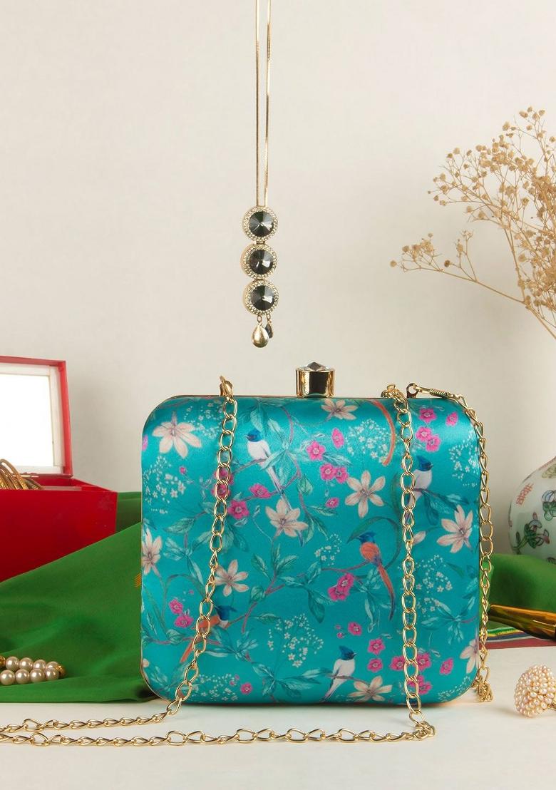 Floral Printed Box Clutch
