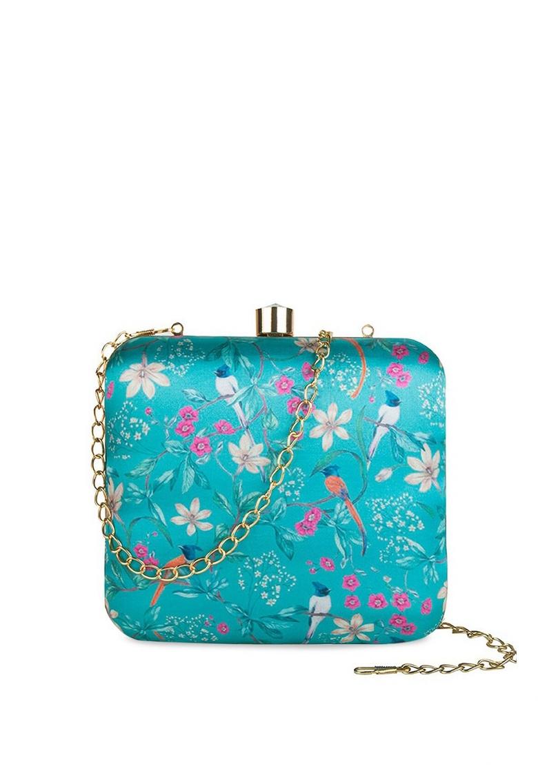 Floral Printed Box Clutch