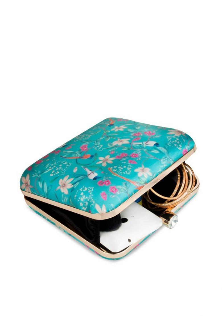 Floral Printed Box Clutch