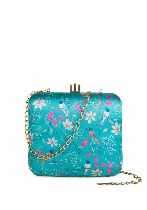 Floral Printed Box Clutch