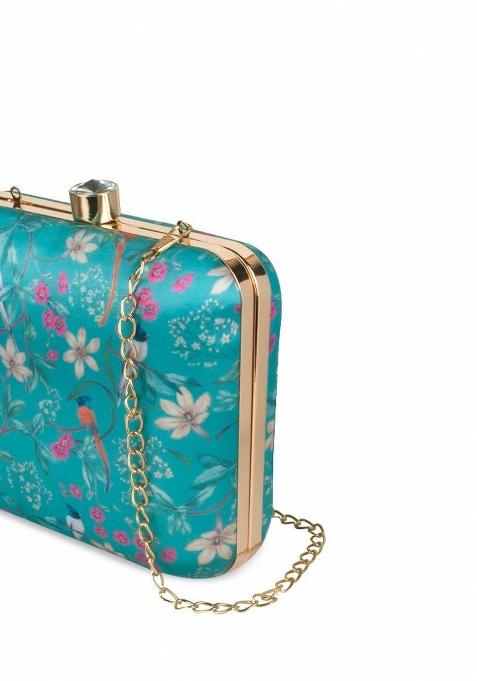Floral Printed Box Clutch
