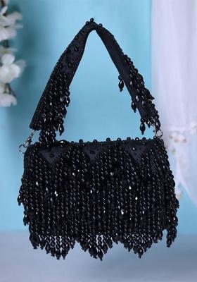 Pearl Embroidered Flap Clutch