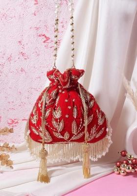 Women Embellished Fabric Potli