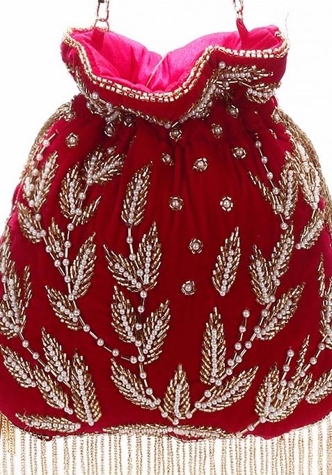 Women Embellished Fabric Potli
