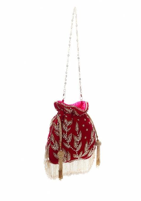 Women Embellished Fabric Potli