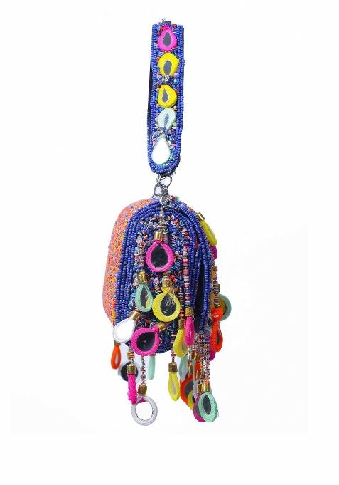 Women Embellished Baguette Clutch Bag