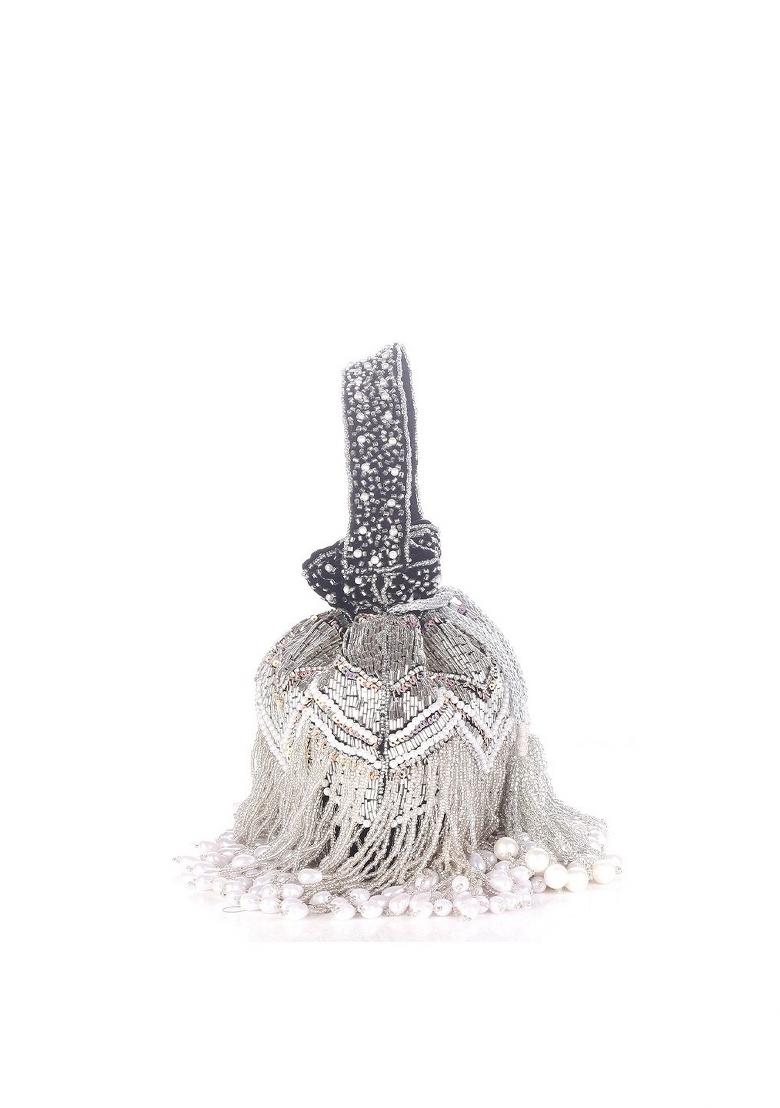 White Embellished Potli Bag