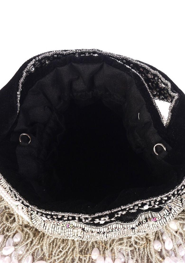 White Embellished Potli Bag