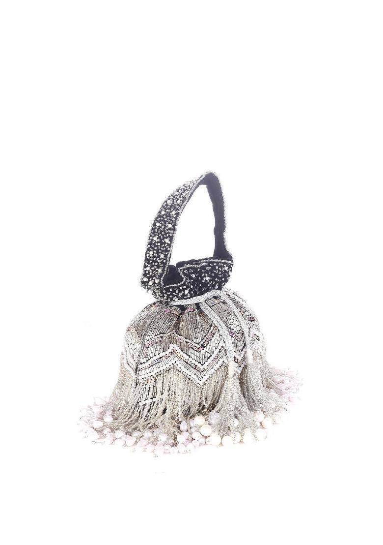 White Embellished Potli Bag