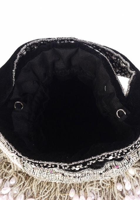 White Embellished Potli Bag