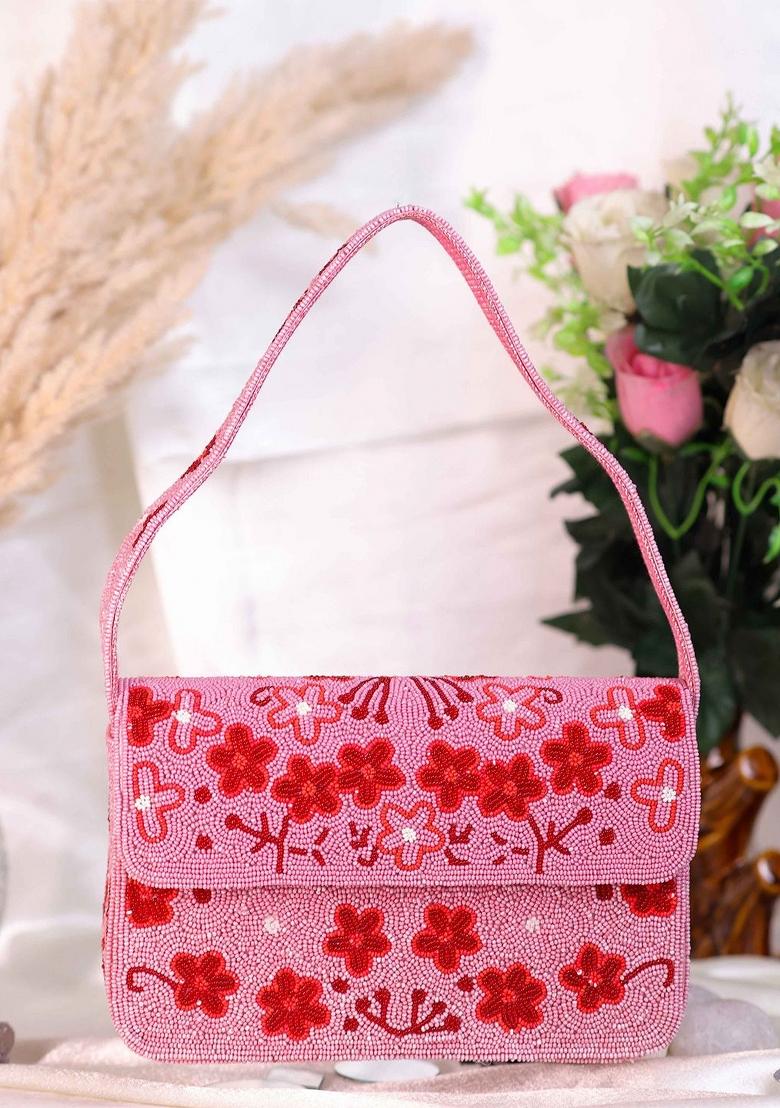 Women Floral Baguette Clutch Bag