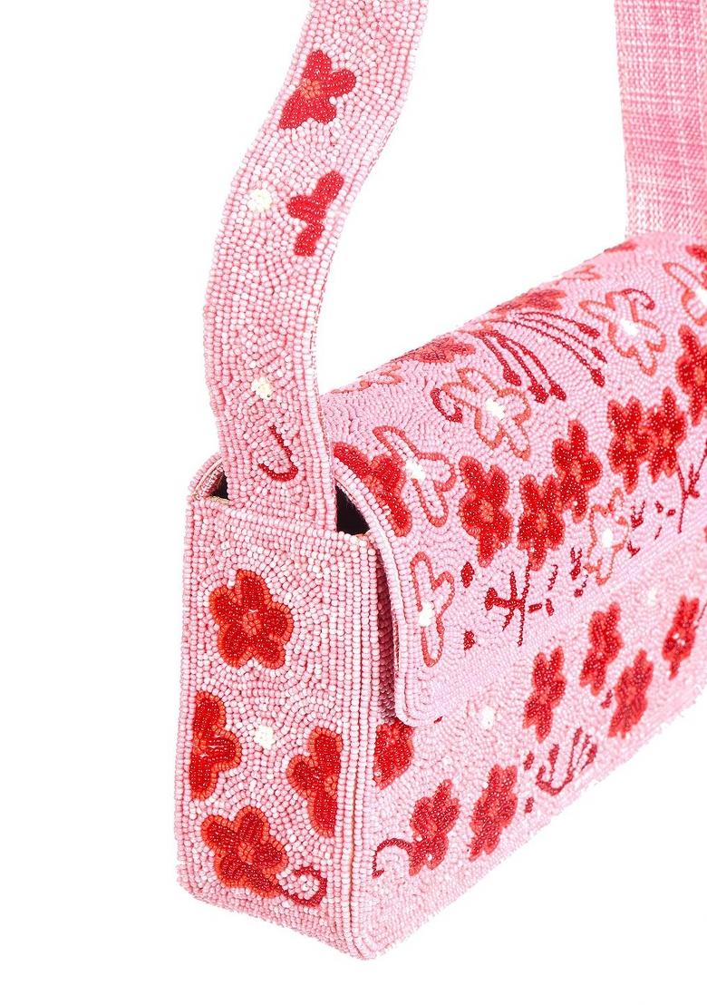 Women Floral Baguette Clutch Bag