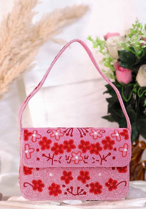 Women Floral Baguette Clutch Bag