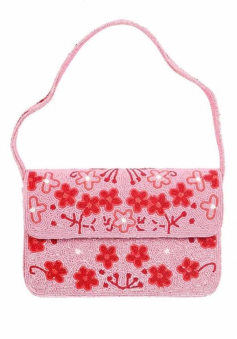 Women Floral Baguette Clutch Bag