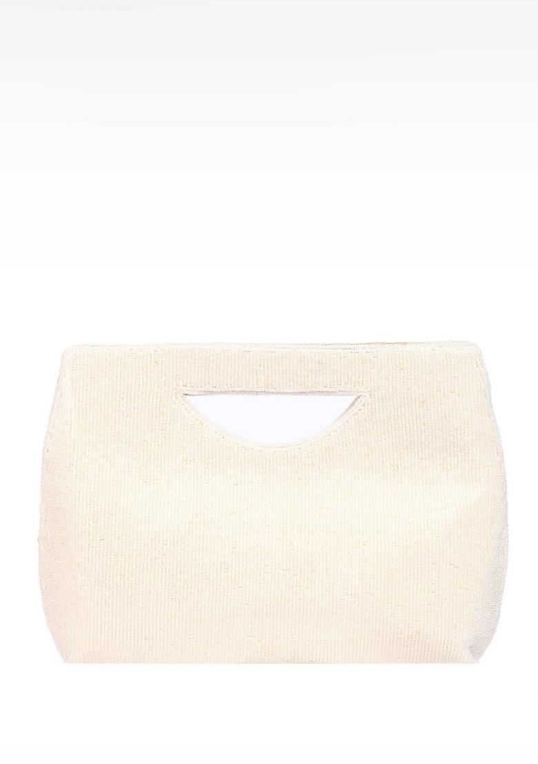 Embellished Pearls Beaded Shopper Clutch Bag