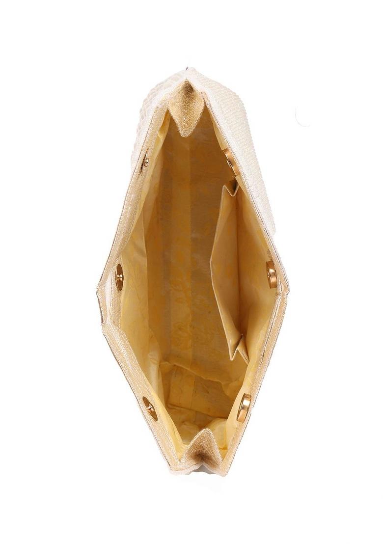 Embellished Pearls Beaded Shopper Clutch Bag