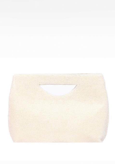 Embellished Pearls Beaded Shopper Clutch Bag