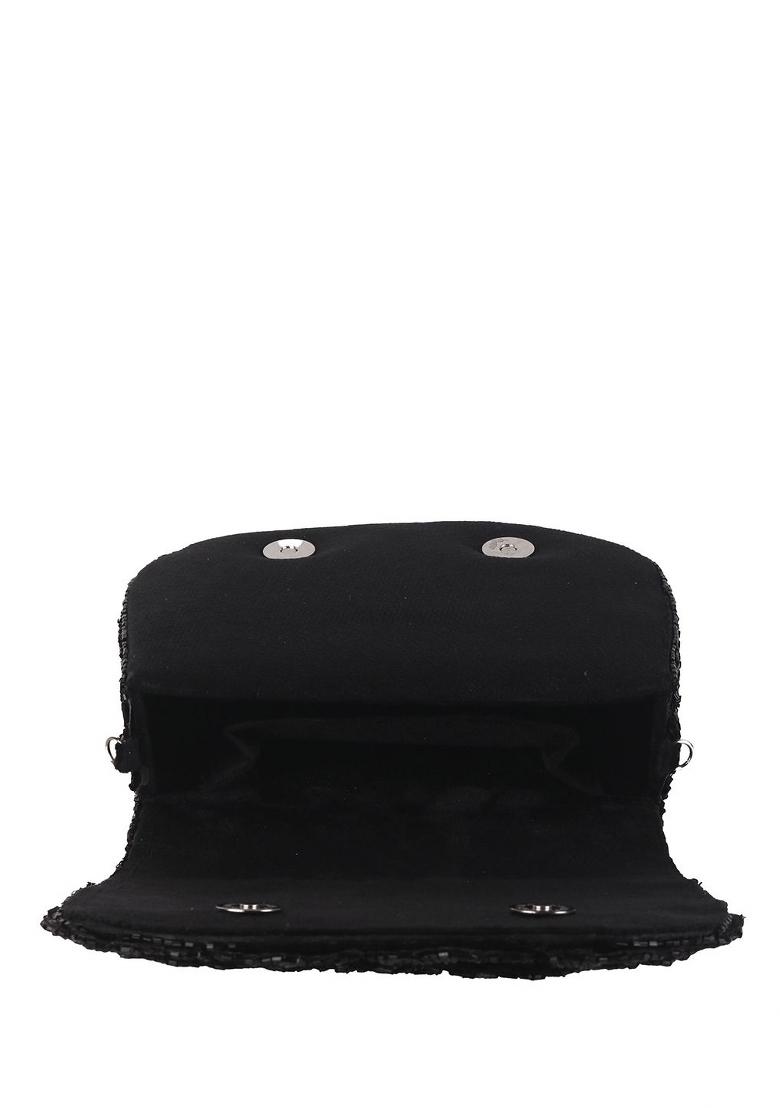 Embroidered Beads Stones Work Flap Shaped Clutch