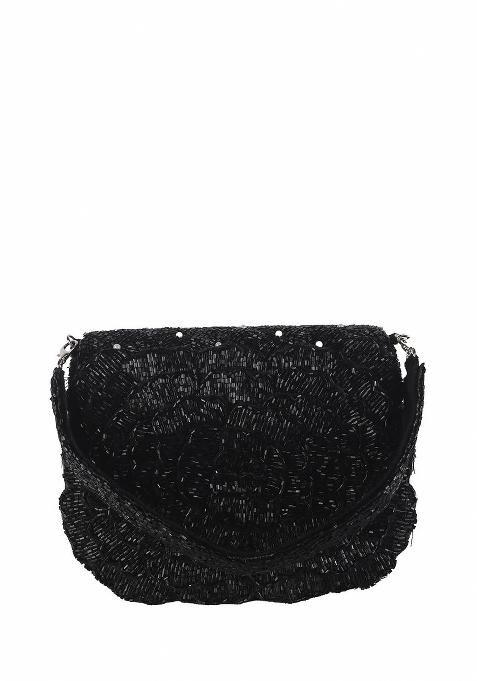 Embroidered Beads Stones Work Flap Shaped Clutch