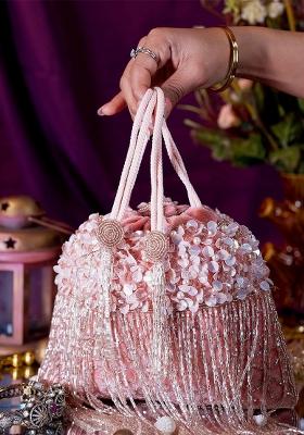 Women Embellished Shopper Clutch Bag