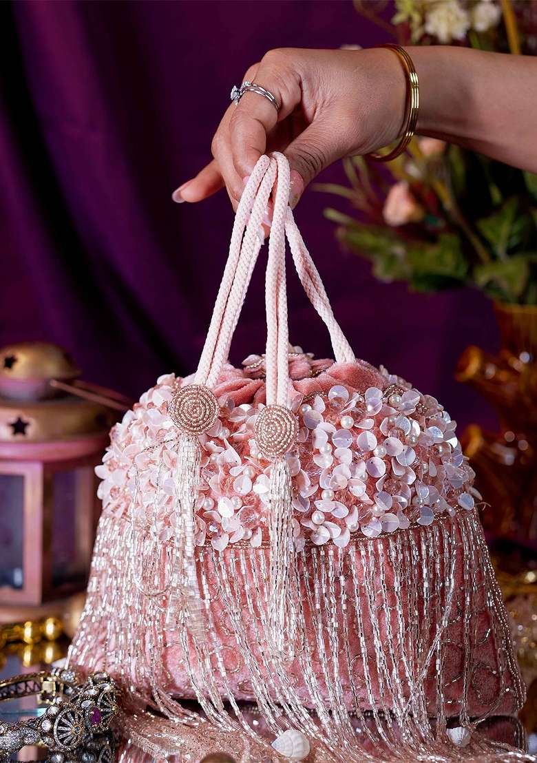 Women Embellished Shopper Clutch Bag - Indya