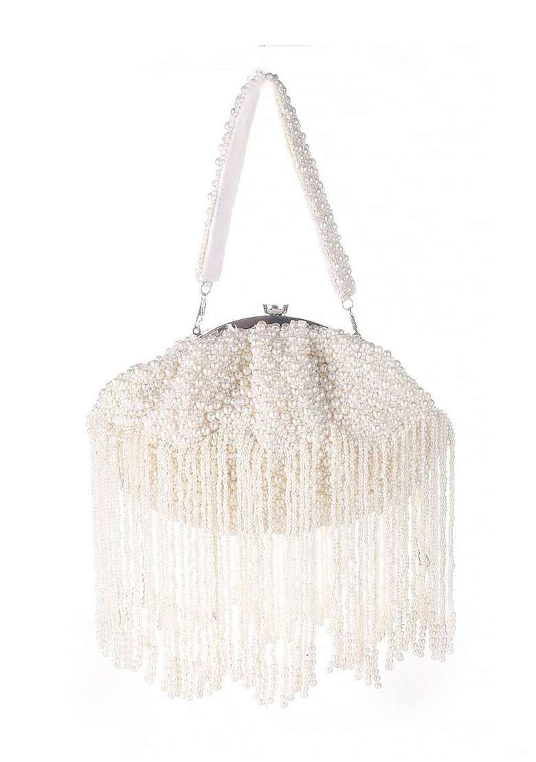 Embellished Tasselled Box Clutch - Indya