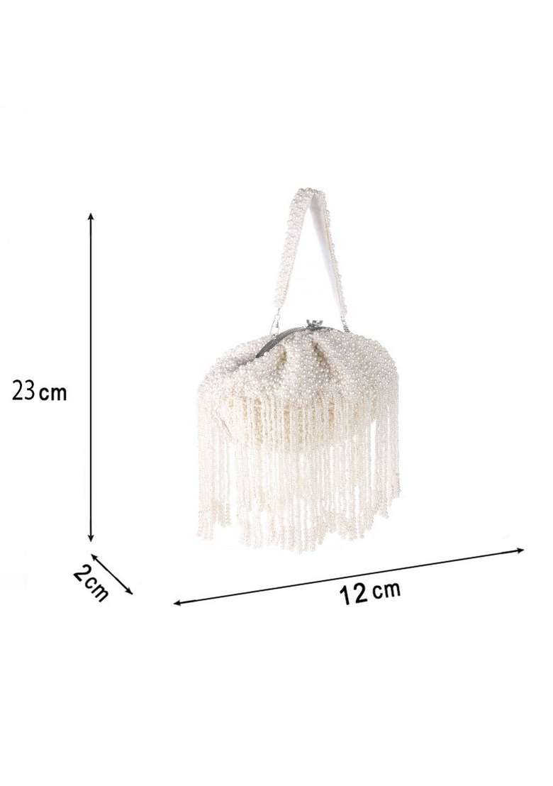 Embellished Tasselled Box Clutch - Indya