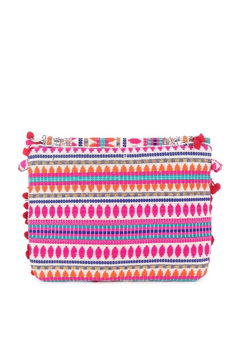 Women Pink Embroidered And Embellished Clutches