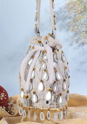 Embroidered Mirror Work Potli Shaped