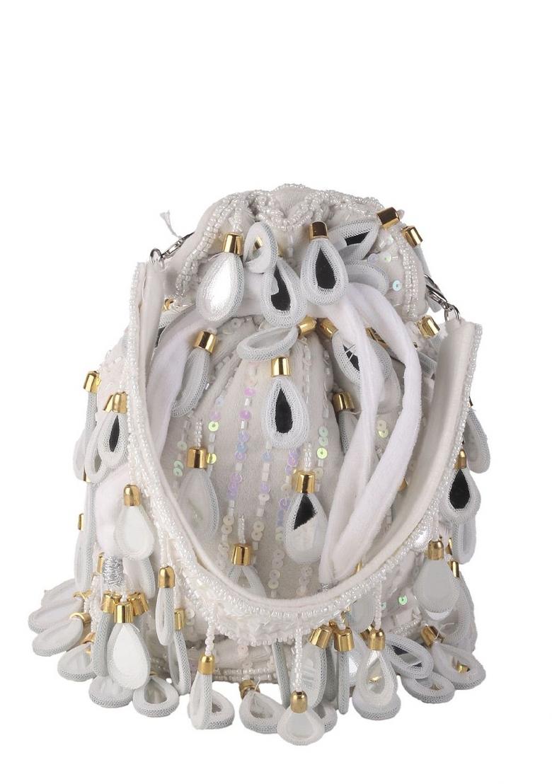 Embroidered Mirror Work Potli Shaped