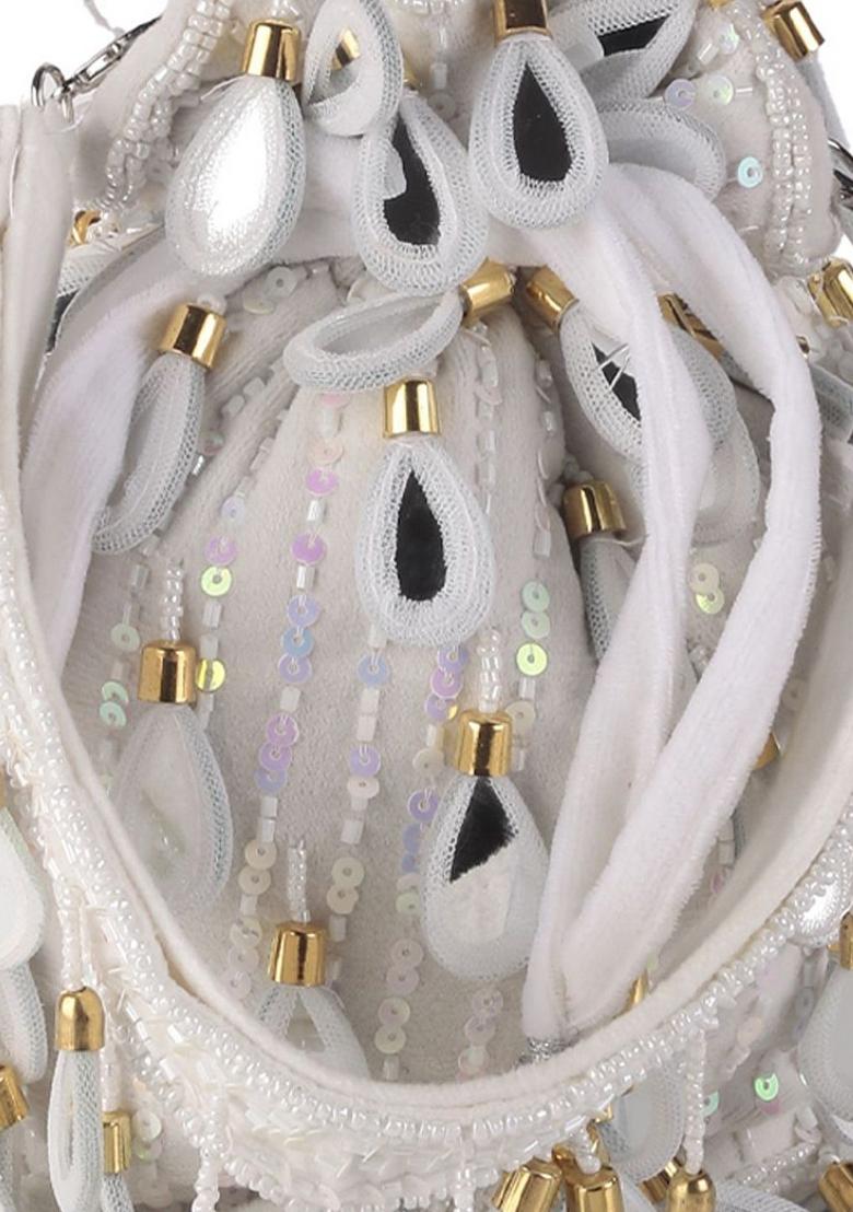 Embroidered Mirror Work Potli Shaped