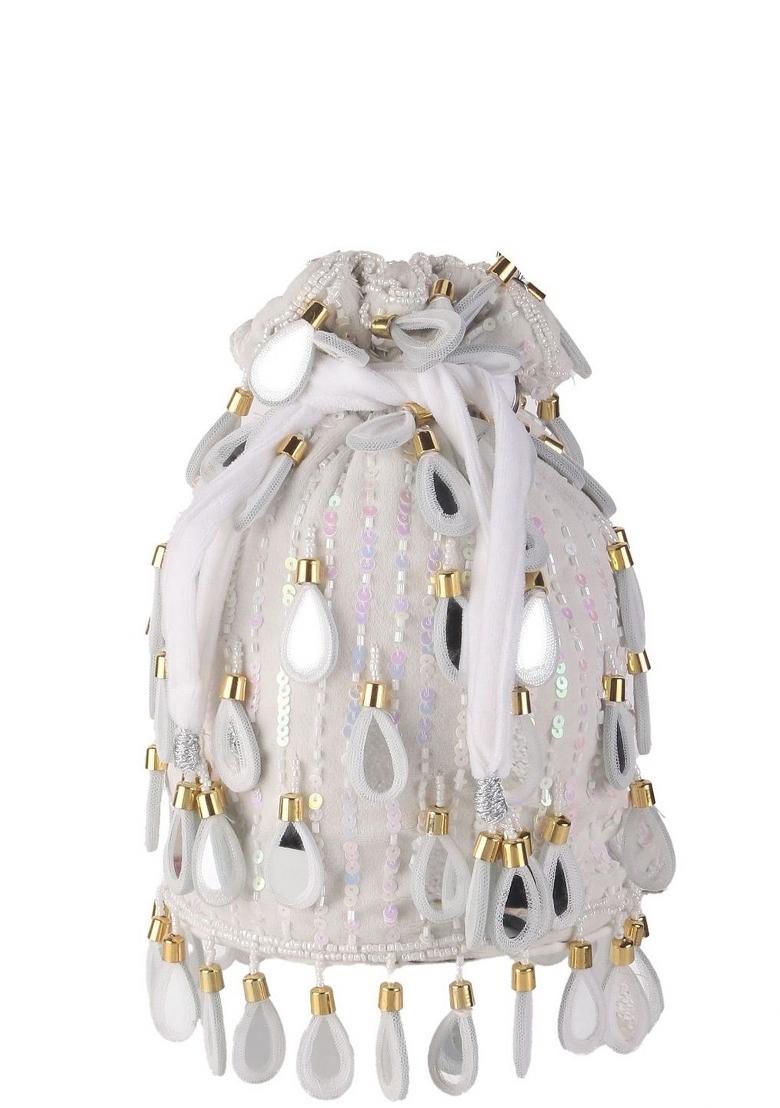 Embroidered Mirror Work Potli Shaped