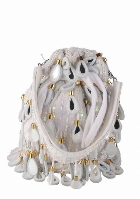 Embroidered Mirror Work Potli Shaped