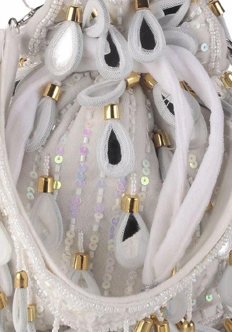 Embroidered Mirror Work Potli Shaped