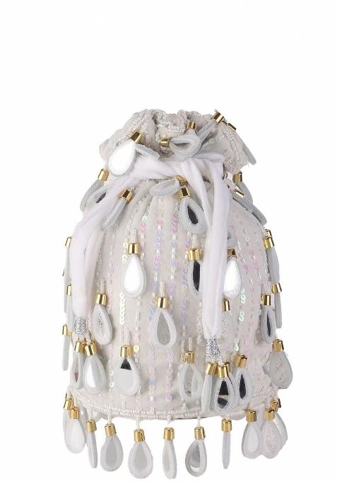 Embroidered Mirror Work Potli Shaped