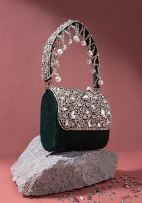 Embellished Foldoverclutch With Shoulder Strap