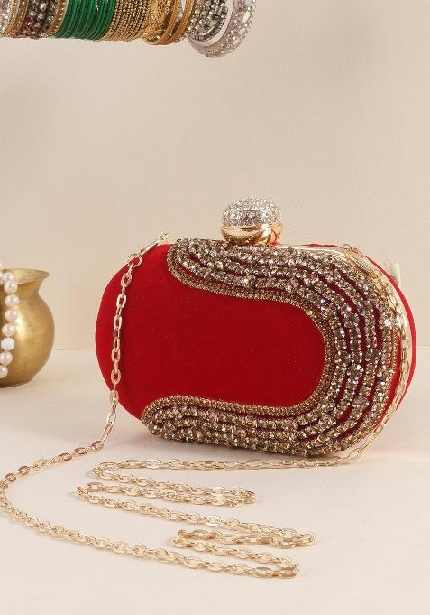 Embellished Box Clutch