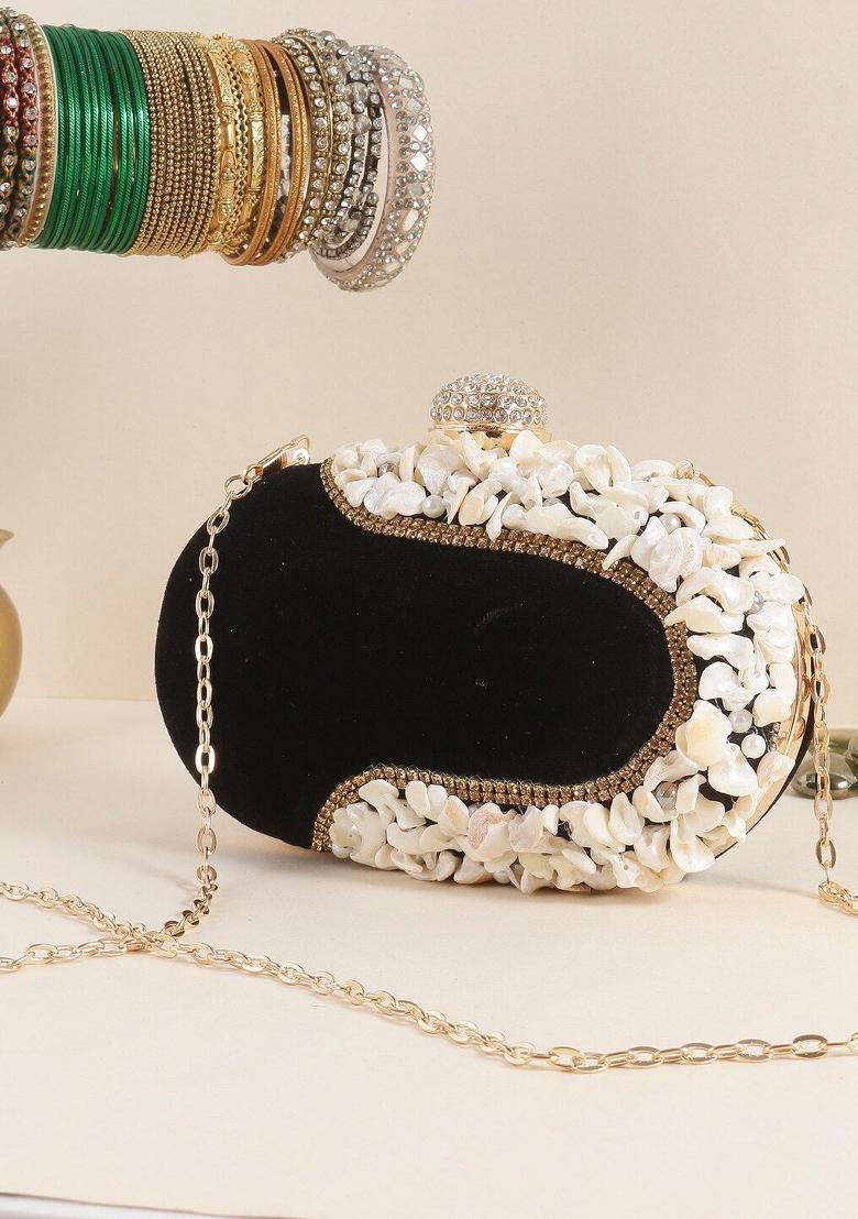 Embellished Box Clutch With Shoulder Strap