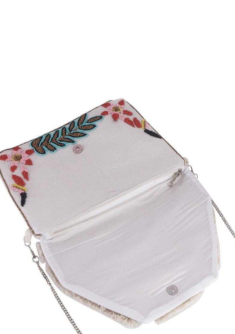 Beaded Embellished Foldover Clutch - Indya