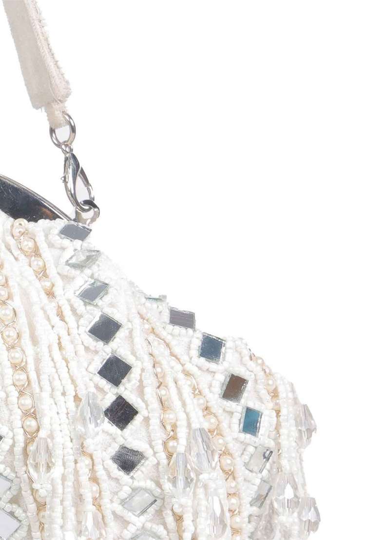 Embellished Mirror Bucket Clutch Bag - Indya