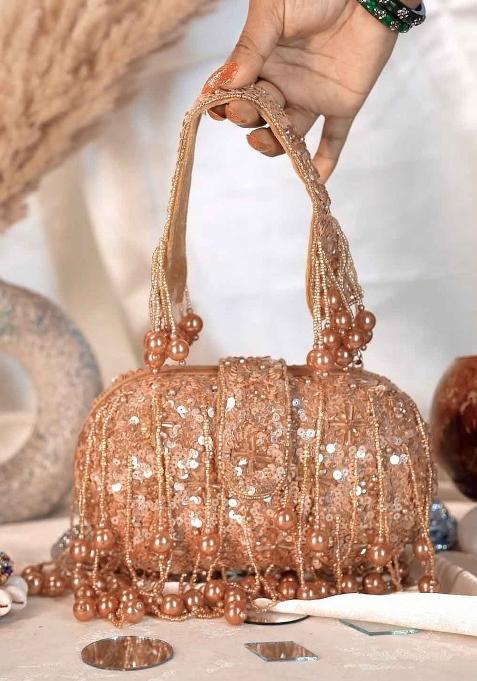 Embellished Bucket Clutch Bag