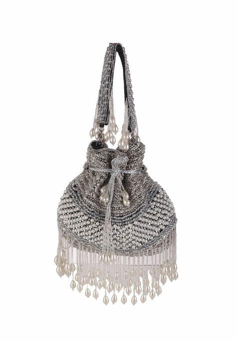 Embroidered Mirror Work Potli Shaped