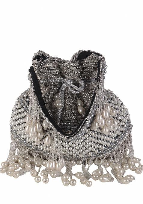 Embroidered Mirror Work Potli Shaped