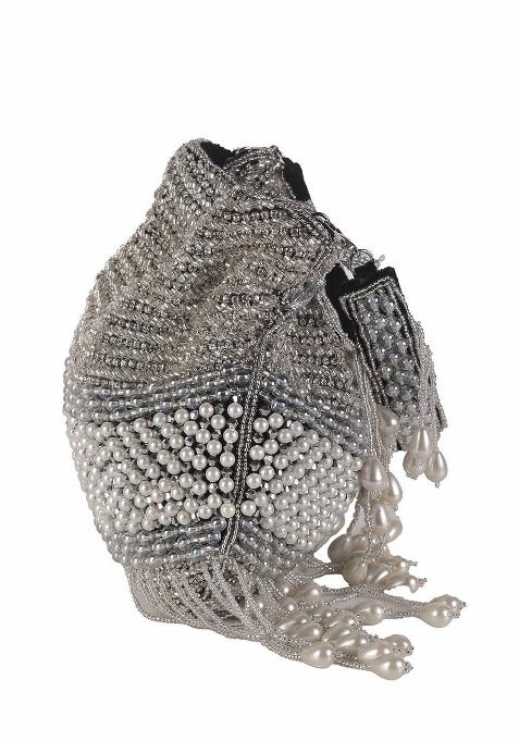 Embroidered Mirror Work Potli Shaped