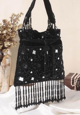 Embroidered Mirror Work Potli Shaped