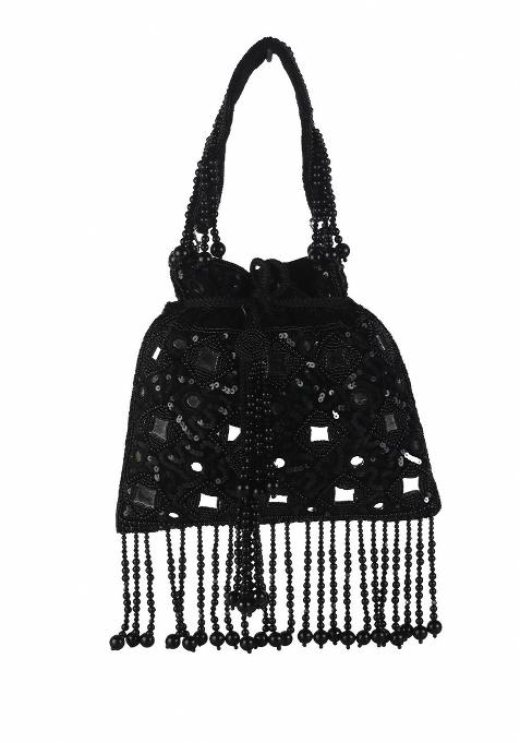 Embroidered Mirror Work Potli Shaped